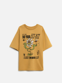 ACOOLA / Футболка детская для мальчиков Siple горчичный  фото 3