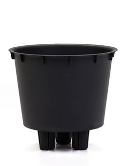 Кашпо для цветов «Микрит», 1 л, d=15 см, h=14 см, со вставкой, пластиковое, серое