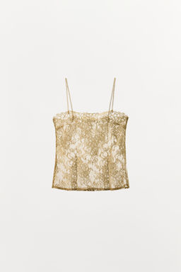 METALLIC THREAD LACE TOP - Zara фото 4