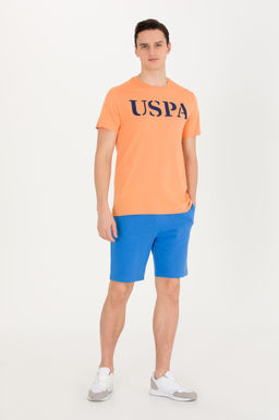 Мужская оранжевая базовая футболка с круглым вырезом - U.s. polo assn фото 3