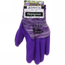 Цена за 12 шт. Перчатки нейлоновые "Меланж" с резиновым покрытием облив 3/4 8 р-р ДоброСад