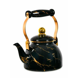 Чайник эмаль ZEIDAN 1.3 л подходит д/индукции,Black marble арт.Z-4536