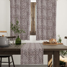 Шторы для кухни, 2шт 103х160см "Тотем", на шторной ленте, рогожка, хлопок "Комфорт" 171г/м2, упаковка классическая 28х41см, "Домашняя мода" (Россия)