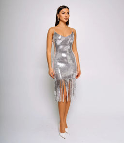 Платье #КТ9025 (2), серебристый - Dommod фото 2