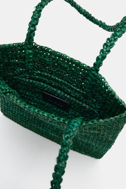 BOLSO MINI SHOPPER RAFIA / Verde - Zara фото 7