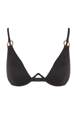 TRENDYOLMILLA Siyah Balkonet Ters V Balenli Dokulu Bikini Ustu TBESS20BU0194  фото 6
