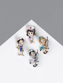 Цена за 12 шт. Брошь «Медсестричка», форма МИКС, цвет МИКС, (неделимая фасовка 12 шт., цена за шт.)