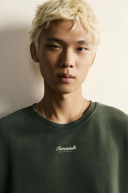 SUDADERA TANK RELAXED FIT TEXTO BORDADO / Verde oscuro - Zara фото 6