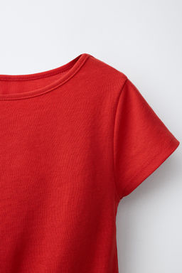 CAMISETA CUT OUT FLOR / Rojo - Zara фото 4