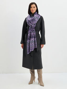 Большой, мягкий, тонкий и очень нежный двусторонний палантин с рисунком - Tantino фото 9