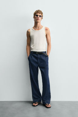 EMBROIDERED STRIPE JEANS