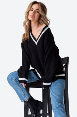 Женский джемпер оверсайз с V-вырезом Happyfox - Happy fox фото 8