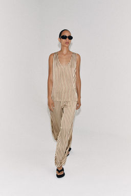 TOP TIRANTES RAYAS ZW COLLECTION / Crudo / Granate - Zara фото 5
