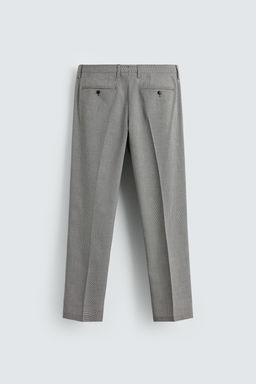 PANTAL?N REGULAR FIT TRAJE PATA DE GALLO / Negro / Blanco - Zara фото 6