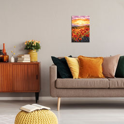 ФРЕЯ PNB/PS-309 Набор для раскрашивания по номерам 30 х 20 см Маковое поле на закате фото 4