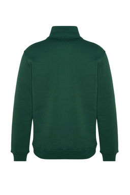 Yesil Regular/Normal Kesim Dik Yaka Fermuarl? Pamuklu Basic Ici Polarl? Sweatshirt TMNAW24SW00041