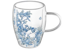 Кружка 350 мл 13,3*9*11,5 см Crystal glass с двойными стенками, с декором из сухих цветов - Elan gallery фото 4