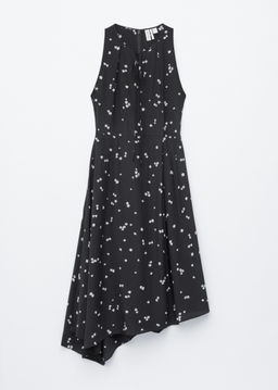 Maxivestido de seda con estampado floral