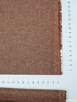 Шерсть пальтово-костюмная Твид Елочка цв.корица/бежевый, ш.1.5м, шерсть-50%, п/э-50%, 310гр/м.кв - Купава фото 15