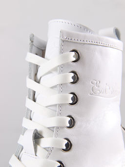 Ботинки 329.зиплайнw.Белый/байка