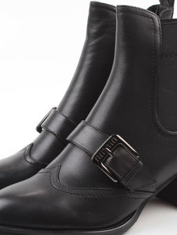 01-J4B-9A BLACK Ботинки "Челси" демисезонные женские (натуральная кожа, байка)