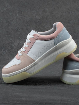 03-YG453-1 WHITE/PINK/BEIGE/LT. BLUE Кроссовки женские (натуральная кожа) - Фабричный китай фото 18