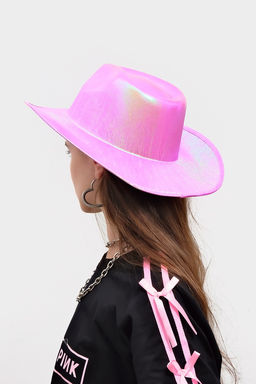 Карнавальная шляпа "Диско" розово-зелёный перломутр р-р 56-58