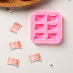 Молд Sweet, силикон, 6?6?1 см, цвет розовый