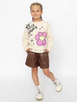 CRB wear/CWKG 63727-13-389 Джемпер для девочки,бежевый меланж/Ex.Cherubino фото 2
