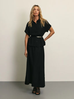 Льняная рубашка прямого кроя / Zarina фото 2