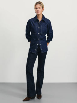 Джинсовая рубашка на пуговицах / Zarina фото 2