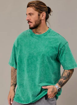 KM1841 Футболка OVER SIZE ЗЕЛЕНЫЙ