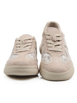 03-A1024-5 BEIGE Полуботинки спортивные женские (натуральная замша,натуральная кожа)