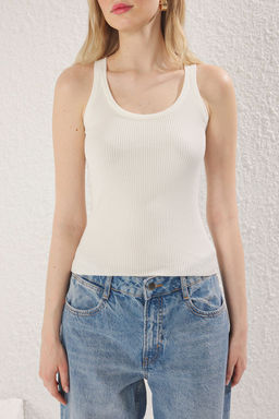 Ekru Bisiklet Yaka Basic Bluz TWOSS25BZ00181 - Trendyolmilla фото 5