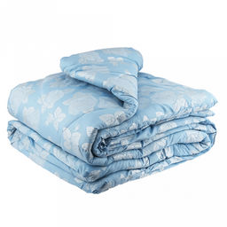 Одеяло 2-х спальное "Розы" на голубом, классическое/зимнее, 172х205см, наполнитель 400г/м2, файбер высшего сорта, чехол поплекс (пэ100%), стеганое, упак "Компакт" пакет ПВХ, еврослот, д25х55см/1,2кг, "Домашняя мода" (Россия)