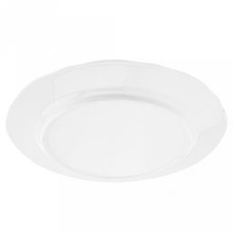 "Совершенство" Тарелка мелкая фарфоровая д190мм h19мм, белый, рельефный декор, волнистый край (Китай)