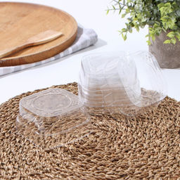 Цена за 3 шт. Контейнеры одноразовые Не ЗАБЫЛИ!, крышка, набор 10 шт., ПВХ, 9.5×4.5 см, прозрачные