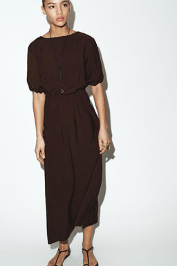 HALTER EYELET MIDI DRESS - Zara фото 16