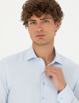A__k Mavi Slim Fit Uzun Kollu G_mlek - Pierre cardin фото 2