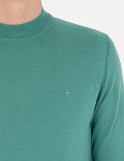 Mint Regular Fit Bato Yaka Y_n Kar___ml_ Basic Triko Kazak