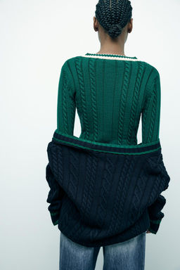 CABLE KNIT SWEATER - Zara фото 3