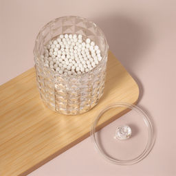 Органайзер для ватных палочек, с крышкой, d=8×12.5 см, прозрачный