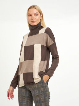 водолазка женская из шерсти в крупную клетку - Glenfield фото 3