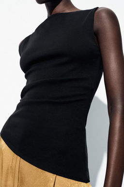 ASYMMETRIC DRAPED T-SHIRT - Zara фото 26