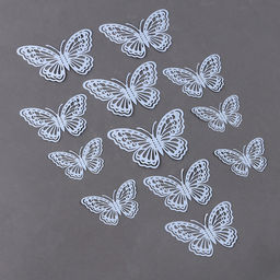 Набор для украшения Бабочки, набор 12 шт, цвет макарун голубой - Страна карнавалия фото 2