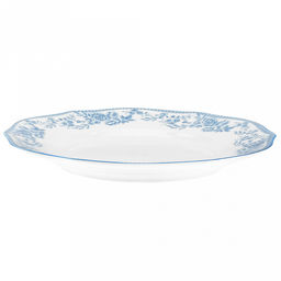 "Утренняя лазурь" Тарелка мелкая фарфоровая д267мм, h30мм, волнистый край, отводка, белый (Китай)