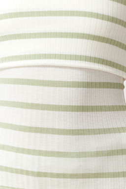 Yesil Cizgili Straplez Fitilli Esnek Orme Bluz TWOSS24BZ00475 - Trendyolmilla фото 5