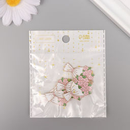 Цена за 5 шт. Декор для творчества металл, эмаль Букет цветов, 3.4?2.5 см