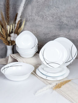 Столовый набор 19 предметов квадратный / GRAY Sq19/9586595(7267-2) /уп 2/ Полосы классика - ГалеонТрейд фото 3