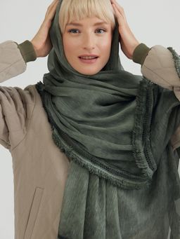 Большой красивый палантин из жатой ткани - Tantino фото 2